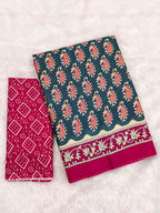 INAYAT PURE MULMUL COTTON JAIPUR PRINTD STILL GREY SAREE