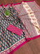 INAYAT PURE MULMUL COTTON JAIPUR PRINTD STILL GREY SAREE