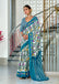 JYOTHIKA PURE MULMUL COTTON IKKAT  PRINTD BLUE SAREE