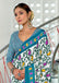 JYOTHIKA PURE MULMUL COTTON IKKAT  PRINTD BLUE SAREE