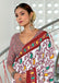 JYOTHIKA PURE MULMUL COTTON IKKAT  PRINTD MAROON SAREE