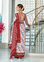 JYOTHIKA PURE MULMUL COTTON IKKAT  PRINTD MAROON SAREE