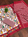 JYOTHIKA PURE MULMUL COTTON IKKAT  PRINTD MAROON SAREE