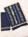 KADAMBARI MULMUL COTTON PURE COTTON FANCY BAGRU BLOCK PRINT BLUE SAREE