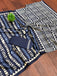 KADAMBARI MULMUL COTTON PURE COTTON FANCY BAGRU BLOCK PRINT BLUE SAREE