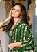 KADAMBARI MULMUL COTTON PURE COTTON FANCY BAGRU BLOCK PRINT GREEN SAREE