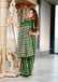 KADAMBARI MULMUL COTTON PURE COTTON FANCY BAGRU BLOCK PRINT GREEN SAREE