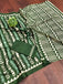 KADAMBARI MULMUL COTTON PURE COTTON FANCY BAGRU BLOCK PRINT GREEN SAREE