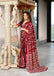 KADAMBARI MULMUL COTTON PURE COTTON FANCY BAGRU BLOCK PRINT MAROON SAREE