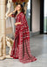 KADAMBARI MULMUL COTTON PURE COTTON FANCY BAGRU BLOCK PRINT MAROON SAREE