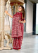 KADAMBARI MULMUL COTTON PURE COTTON FANCY BAGRU BLOCK PRINT MAROON SAREE