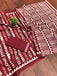 KADAMBARI MULMUL COTTON PURE COTTON FANCY BAGRU BLOCK PRINT MAROON SAREE