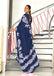 KALA PURE MULMUL COTTON HAND BLOCK FLORAL PRINTD BLUE SAREE