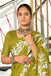 KALA PURE MULMUL COTTON HAND BLOCK FLORAL PRINTD GREEN SAREE