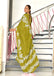 KALA PURE MULMUL COTTON HAND BLOCK FLORAL PRINTD GREEN SAREE