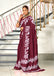 KALA PURE MULMUL COTTON HAND BLOCK FLORAL PRINTD MAROON SAREE