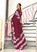 KALA PURE MULMUL COTTON HAND BLOCK FLORAL PRINTD MAROON SAREE