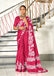 KALA PURE MULMUL COTTON HAND BLOCK FLORAL PRINTD PINK SAREE