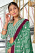 KALINI PURE MULMUL COTTON IKKAT  PRINTD BOTTLE GREEN SAREE