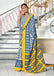 KALINI PURE MULMUL COTTON IKKAT  PRINTD GREY SAREE
