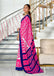 KALINI PURE MULMUL COTTON IKKAT  PRINTD PINK SAREE