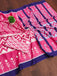 KALINI PURE MULMUL COTTON IKKAT  PRINTD PINK SAREE
