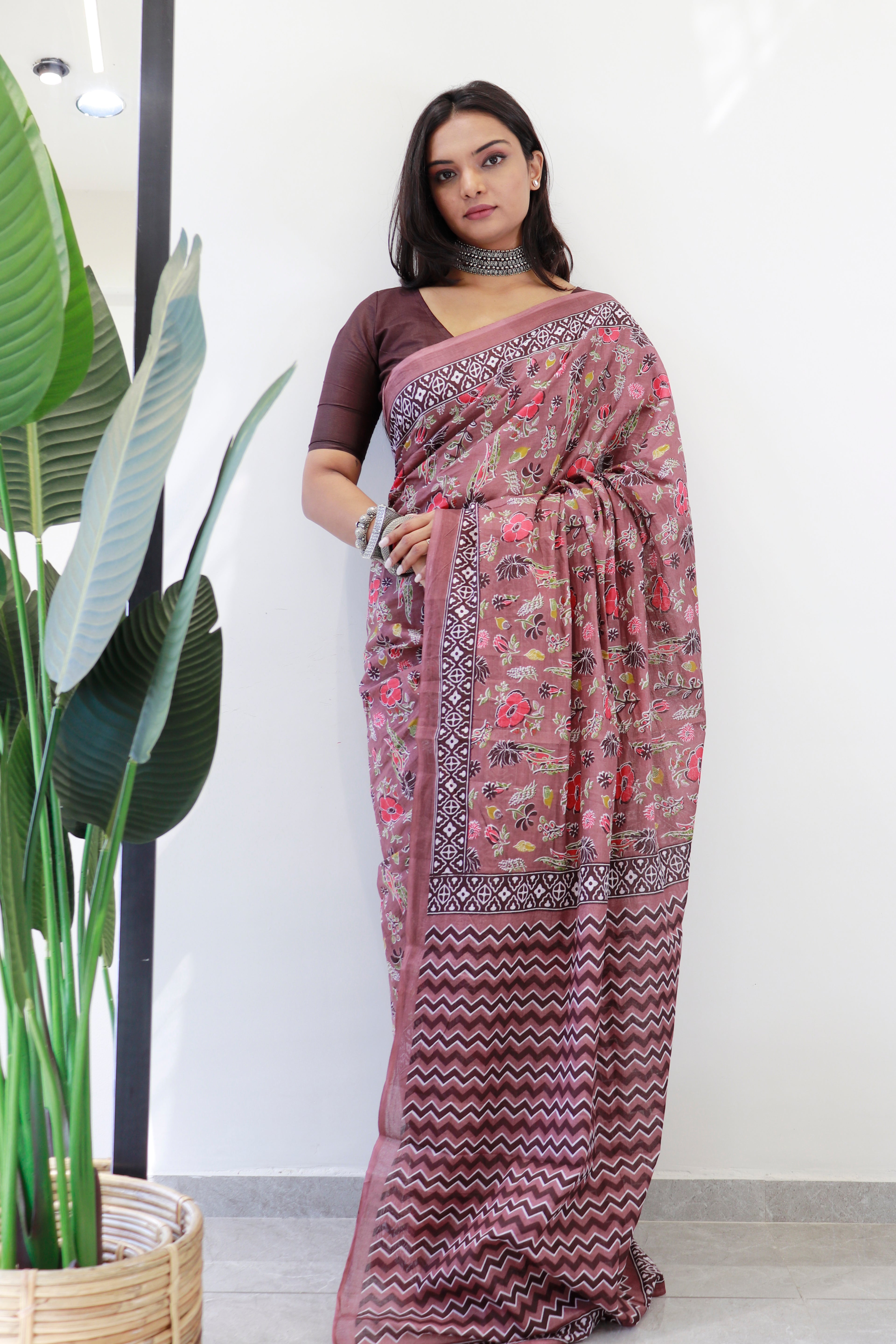 KARISHMA SOFT PURE COTTON MTR BAGRU HAND BLOCK PRINT PURE COTTON AJRAKH TEST MULTICOLOR SAREE