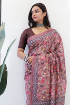 KARISHMA SOFT PURE COTTON MTR BAGRU HAND BLOCK PRINT PURE COTTON AJRAKH TEST MULTICOLOR SAREE