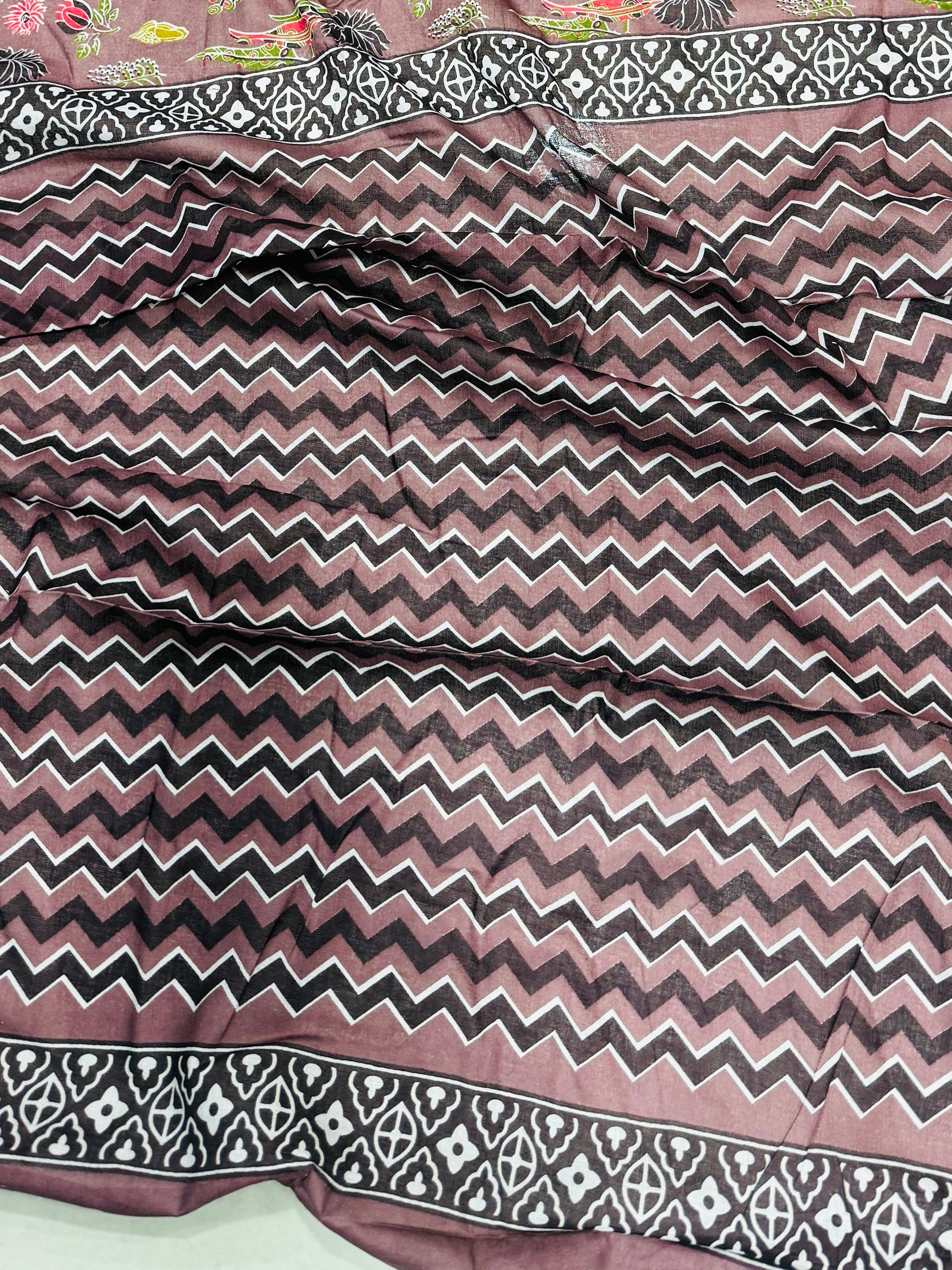 KARISHMA SOFT PURE COTTON MTR BAGRU HAND BLOCK PRINT PURE COTTON AJRAKH TEST MULTICOLOR SAREE