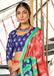 KASISH PURE MULMUL COTTON FANCY HAND BLOCK FLOWER TEST GAJRI WITH GREEN SAREE