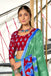 KASISH PURE MULMUL COTTON FANCY HAND BLOCK FLOWER TEST MINT GREEN WITH BLUE SAREE