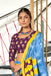 KASISH PURE MULMUL COTTON FANCY HAND BLOCK FLOWER TEST SKY BLUE WITH YELLOW SAREE