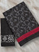 AJRAKH FANCY HAND BLOCK MULMUL COTTON BLACK SAREE