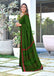 AJRAKH FANCY HAND BLOCK MULMUL COTTON GREEN SAREE