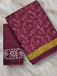 AJRAKH FANCY HAND BLOCK MULMUL COTTON MAROON SAREE