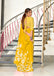 KESHARIYA PURE MULMUL COTTON FLORAL BLOCK PRINTED MUSTARD YELLOW SAREE