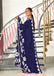 KESHARIYA PURE MULMUL COTTON FLORAL BLOCK PRINTED NAVY BLUE SAREE