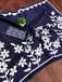 KESHARIYA PURE MULMUL COTTON FLORAL BLOCK PRINTED NAVY BLUE SAREE