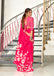 KESHARIYA PURE MULMUL COTTON FLORAL BLOCK PRINTED PINK SAREE