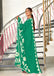 KESHARIYA PURE MULMUL COTTON FLORAL BLOCK PRINTED TURQUOISE GREEN SAREE