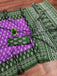 KIMORA TREE MOTIFS BAGRU BLOCK PRINT MULMUL COTTON PURPLE SAREE