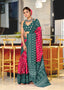 KIMORA TREE MOTIFS BAGRU BLOCK PRINT MULMUL COTTON RANI PINK SAREE