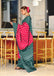 KIMORA TREE MOTIFS BAGRU BLOCK PRINT MULMUL COTTON RANI PINK SAREE