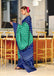 KIMORA TREE MOTIFS BAGRU BLOCK PRINT MULMUL COTTON SEA GREEN SAREE