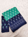 KIMORA TREE MOTIFS BAGRU BLOCK PRINT MULMUL COTTON SEA GREEN SAREE