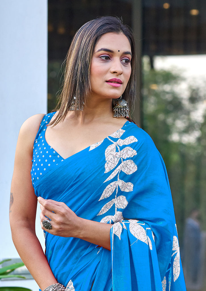 BAGRU BLOCK PRINT MULMUL COTTON MULTICOLOR SAREES