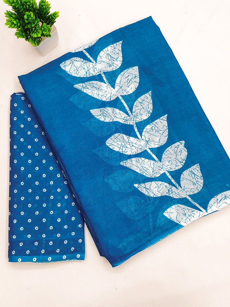 BAGRU BLOCK PRINT MULMUL COTTON MULTICOLOR SAREES