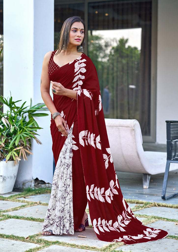 BAGRU BLOCK PRINT MULMUL COTTON MULTICOLOR SAREES