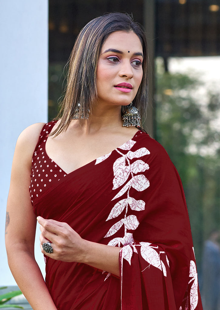 BAGRU BLOCK PRINT MULMUL COTTON MULTICOLOR SAREES