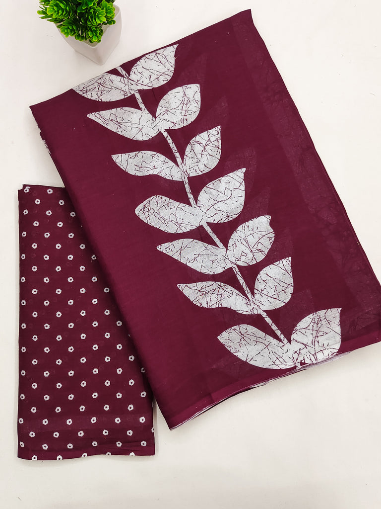 BAGRU BLOCK PRINT MULMUL COTTON MULTICOLOR SAREES